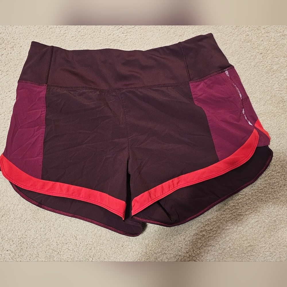 Women's Athleta Shorts - Burgundy and Red Size Medium - Picture 3 of 4